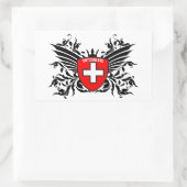 Schweizer Wappen mit  Flügel Rechthoekige Sticker (Tas)