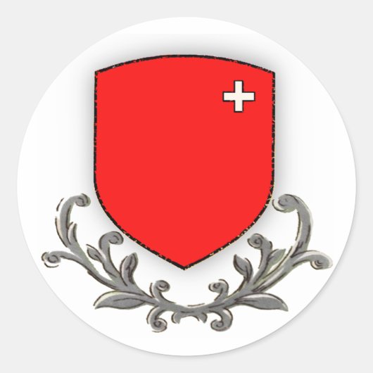 Schwyz Scroll Ronde Sticker (Voorkant)