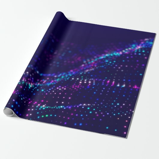 Sci-fi achtergrond. Digitale golf met veel deeltje Cadeaupapier (Uitgerold)