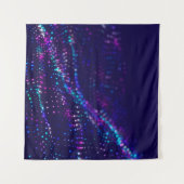 Sci-fi achtergrond. Digitale golf met veel deeltje Wandkleed (Voorkant (horizontaal))