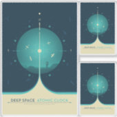 Sci-Fi Ad, blauwe atoomklok, diepe ruimte Sticker (Voorkant)