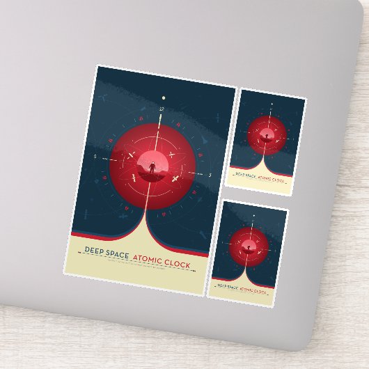 Sci-Fi Ad, Rode atoomklok, Deep Space Sticker (Detail)