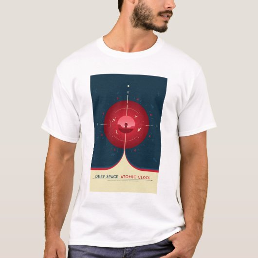 Sci-Fi Ad, Rode atoomklok, Deep Space T-shirt (Voorkant)