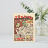  Sci-Fi Adventure Terror of the Green Faces Briefkaart (Staand voorkant)