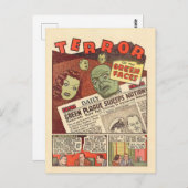  Sci-Fi Adventure Terror of the Green Faces Briefkaart (Voorkant / Achterkant)