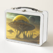 Sci-Fi Alien World Uitzicht Planet Ufo Tower (Voorkant)