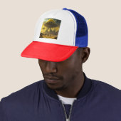 Sci-Fi Alien World Uitzicht Planet Ufo Tower Trucker Pet (In situ)