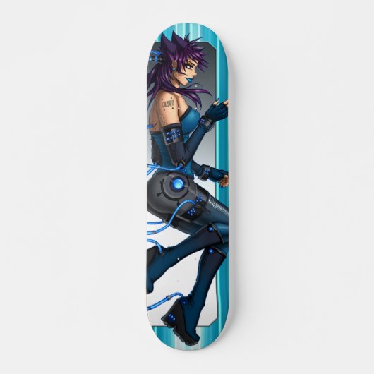 Sci-Fi Anime Girl Skateboard (Voorkant)