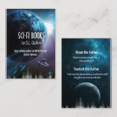 sci-fi auteur faux book cover visitekaartje (Voorkant / Achterkant)