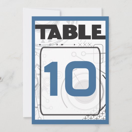 SCI-FI Bar Bat Mitzvah Table Seating Kaart (Voorkant)