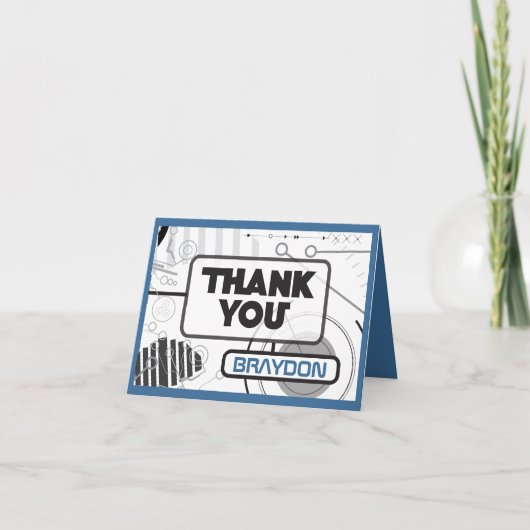 SCI_FI Bar Mitswa Gevouwen bedankkaart (Voorkant)