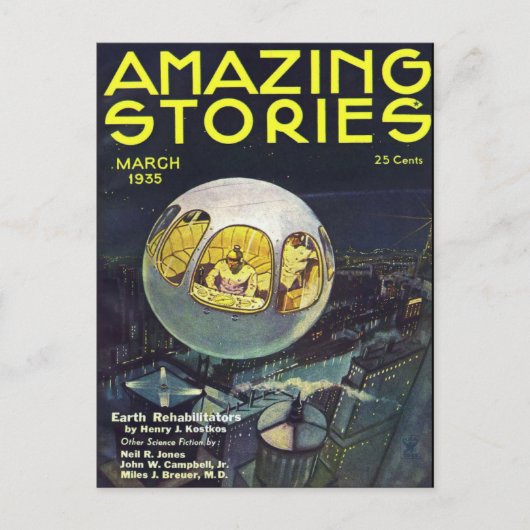  Sci Fi boekomslag in de kunstruimte Briefkaart (Voorkant)