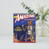  Sci Fi boekomslag Robot Briefkaart (Staand voorkant)