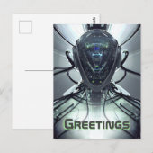 Sci-Fi Cyber Droid Fighter Pilot Briefkaart (Voorkant / Achterkant)