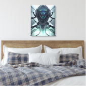 Sci-Fi Cyber Droid Fighter Pilot Canvas Afdruk (Insitu (Slaapkamer))