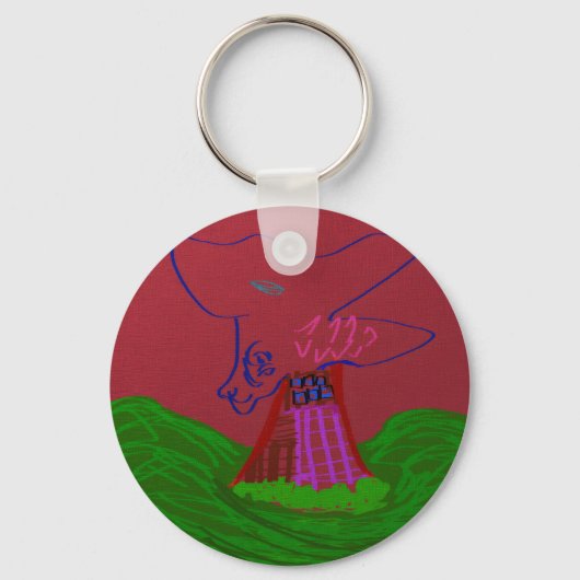 Sci-fi Fantasy Creature Landscape Keychain (Voorkant)