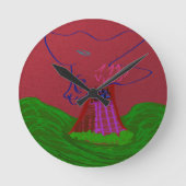 Sci-fi Fantasy Creature Landscape Ronde Klok (Voorkant)