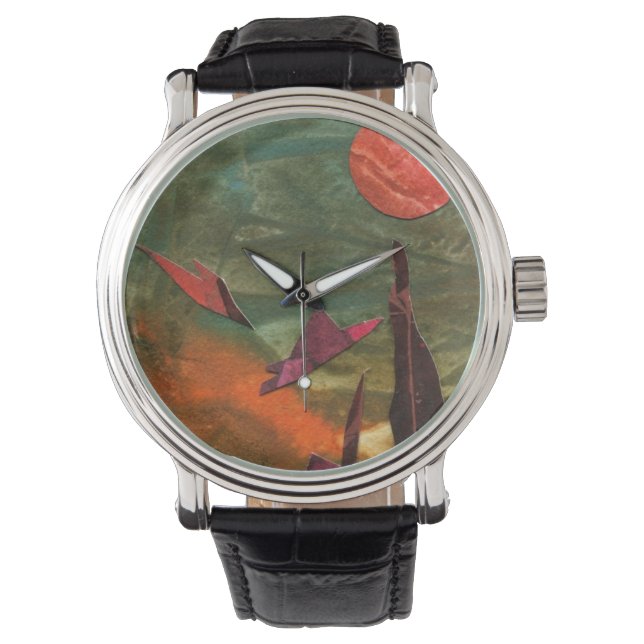 Sci-Fi "Fire Birds"-buitenaardse levensvormen tijd Horloge (Voorkant)