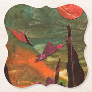 Sci-Fi "Fire Birds"-buitenaardse levensvormen tijd Kartonnen Onderzetters