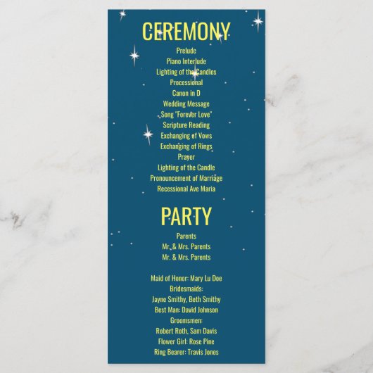 Sci Fi Flying Saucers Programme de mariage (Dos)