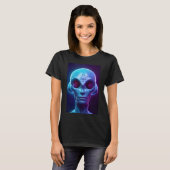 Sci Fi Futuristische Robot Head Cyborg Unique Digi T-shirt (Voorkant volledig)