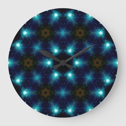 Sci-Fi Galaxy Blue Light abstract art Grote Klok (Voorkant)