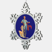 Sci-Fi Hero-Ornament Tin Sneeuwvlok Ornament (Rechts)