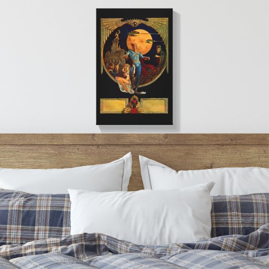 Sci-Fi Hero Verretched Canvas afdrukken (Insitu (Slaapkamer))