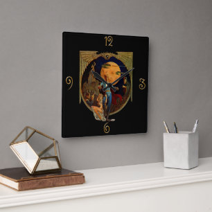 Sci-Fi Hero Vierkante Klok