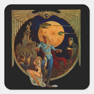 Sci-Fi Hero Vierkante Sticker