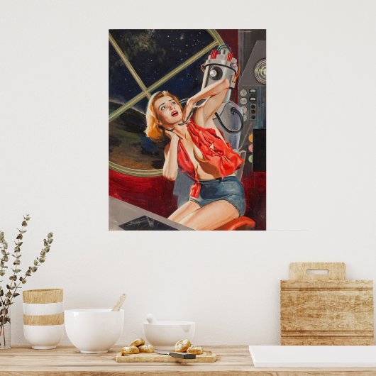 Sci-Fi - Illustratie - Robot Captive Poster (Keuken)