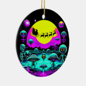 Sci-fi Kerst Aliens Keramisch Ornament (Rechts)