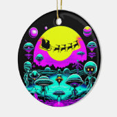 Sci-fi Kerst Aliens Keramisch Ornament (Links)
