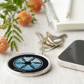 Sci Fi Kosmische Ruimte Blauw Ombre Futuristische Sleutelhanger (Zijkant)