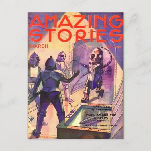  Sci Fi kunst Robots Briefkaart (Voorkant)