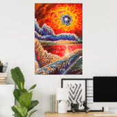 Sci Fi Landschapsschildering Poster (Thuiskantoor)