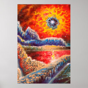 Sci Fi Landschapsschildering Poster