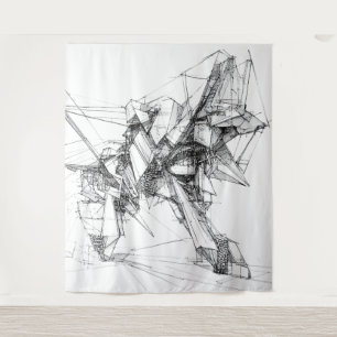 Sci-Fi Mecha Tapisserie murale d'art