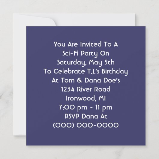 Sci-fi Party Invitations Robot Space Travel (Dos)