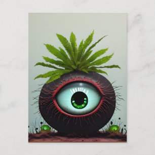 Sci-fi Plant met een oog Briefkaart