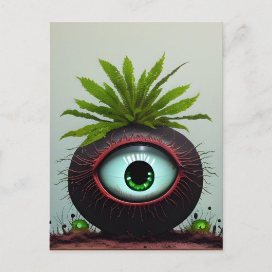 Sci-fi Plant met een oog Briefkaart (Voorkant)
