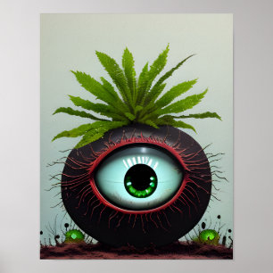 Sci-fi Plant met een oog Poster