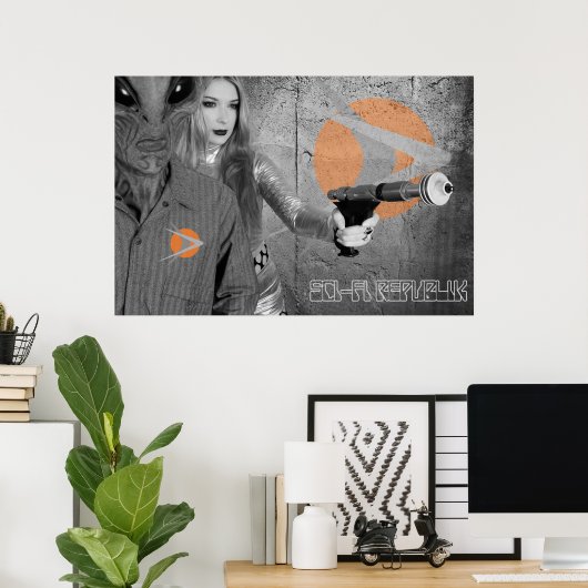 Sci-Fi Republik "Ray-Pistool en 33" Design Poster (Thuiskantoor)