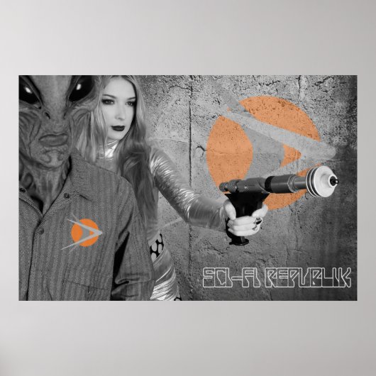 Sci-Fi Republik "Ray-Pistool en 33" Design Poster (Voorkant)