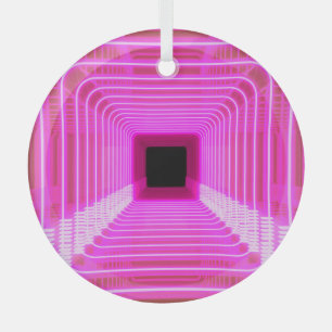 Sci-Fi Retro 3D: Pop Art Illustratie Glas Ornament