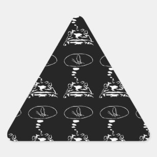 Sci-Fi smart animals "Hungry Frog Dreams" Driehoek Sticker