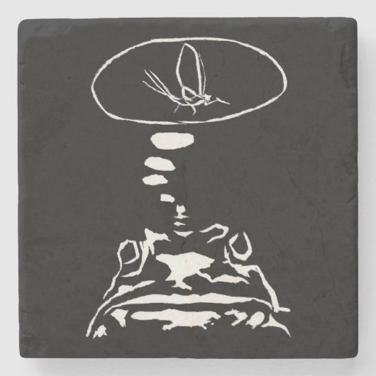 Sci-Fi smart animals "Hungry Frog Dreams" Stenen Onderzetter (Voorkant)