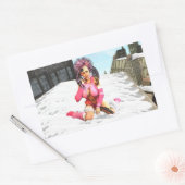 Sci Fi Snow Punk Rechthoekige Sticker (Envelop)