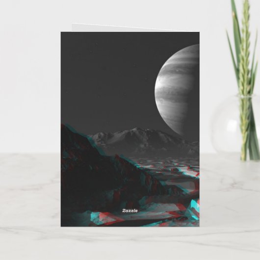 Sci-Fi Space 3D Anaglyph Verjaardag Kaart (Achterkant)