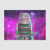 Sci Fi speelgoed Robot paarse Galaxy Verjaardag Re Tissuepapier (Voorkant)